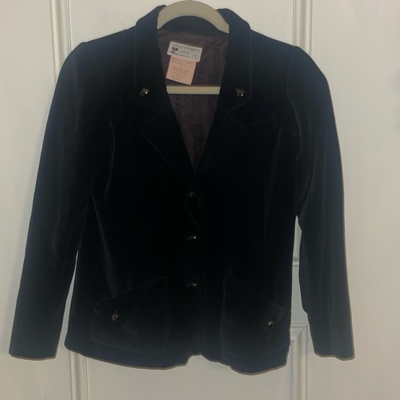 Courreges Jackets & Blazers - Vintage André Courrèges Paris Black Velvet Blazer Size Small